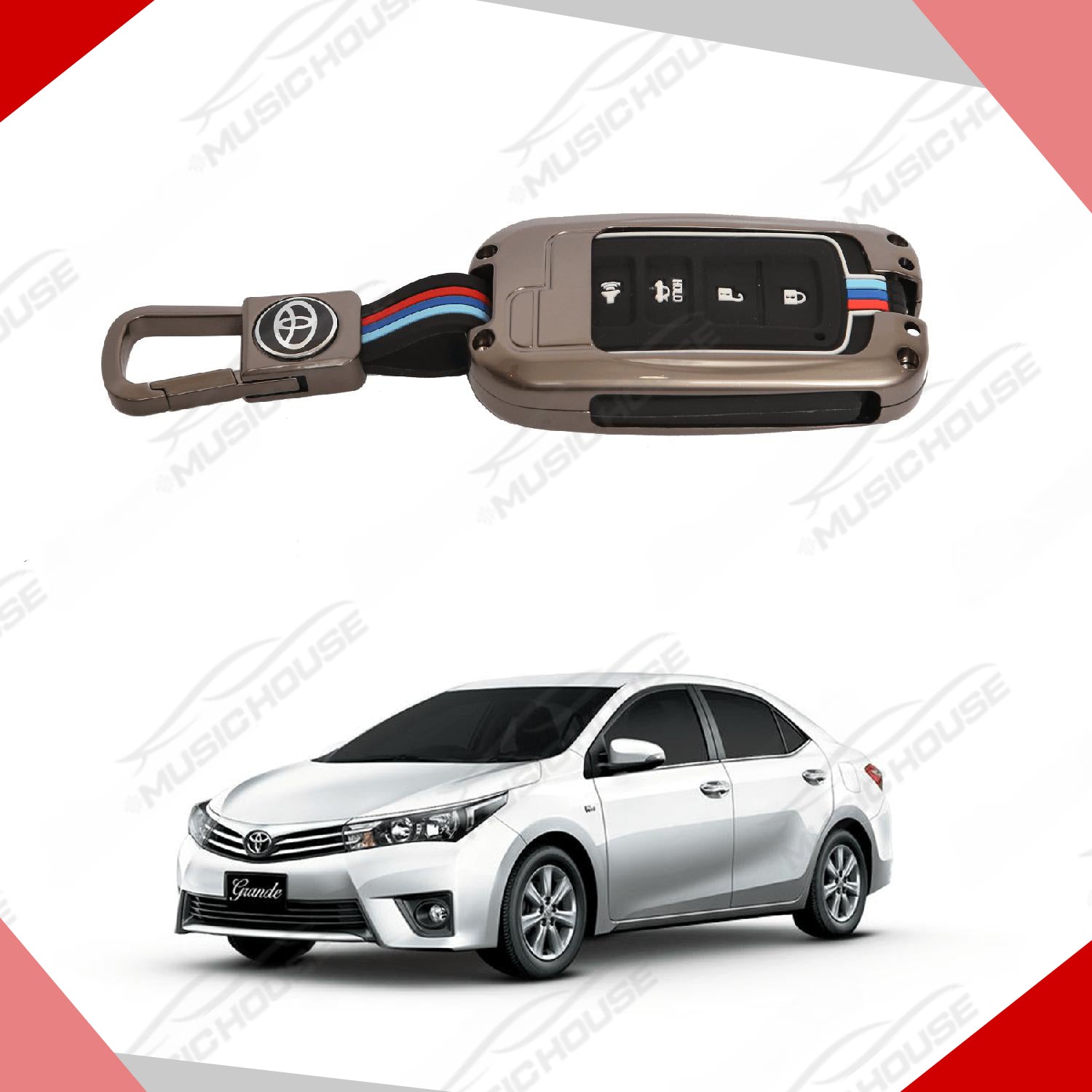 Toyota Collora Grande Metal Shell Key Cover