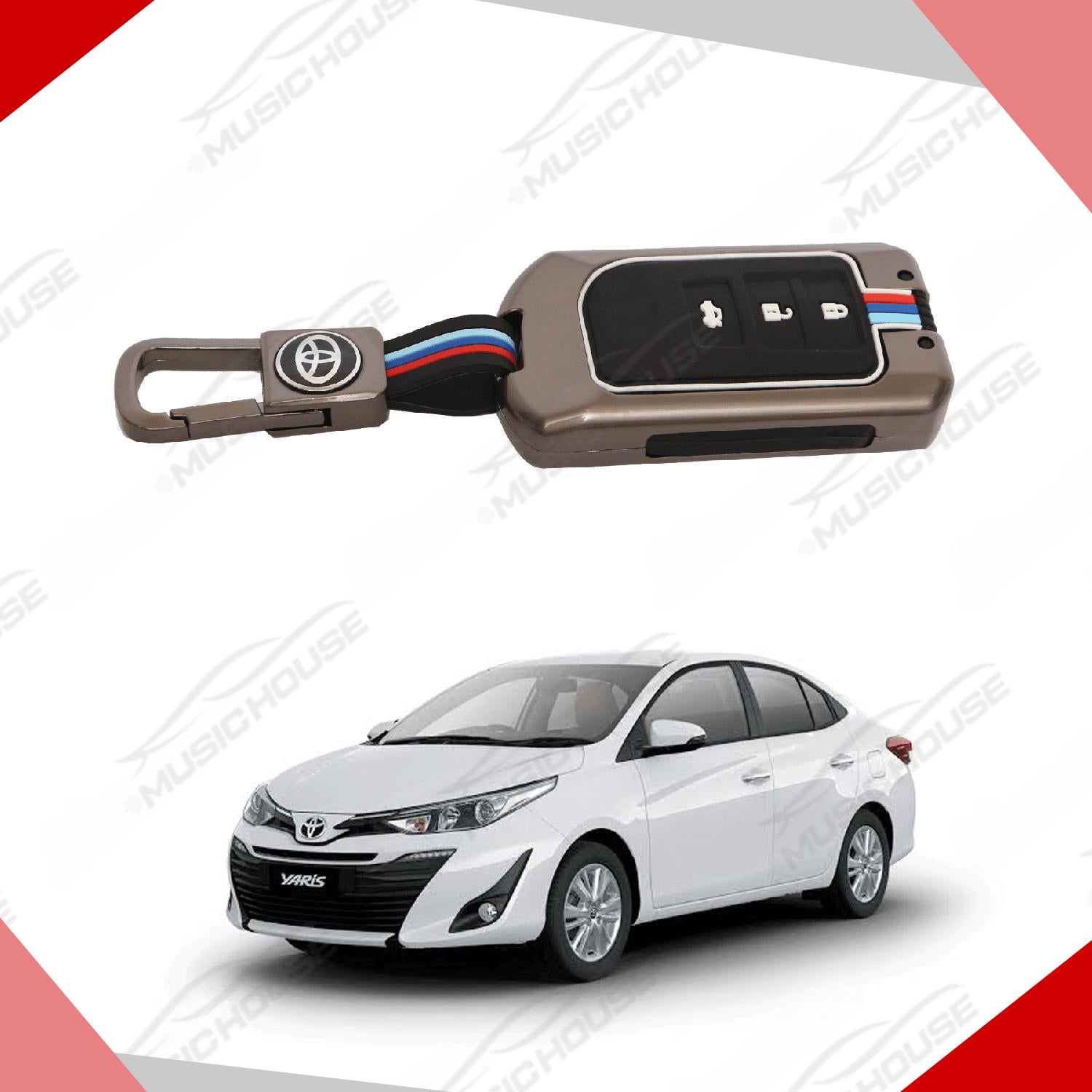 Toyota Yaris Key Cover With Metal Shell 2020 to 2021