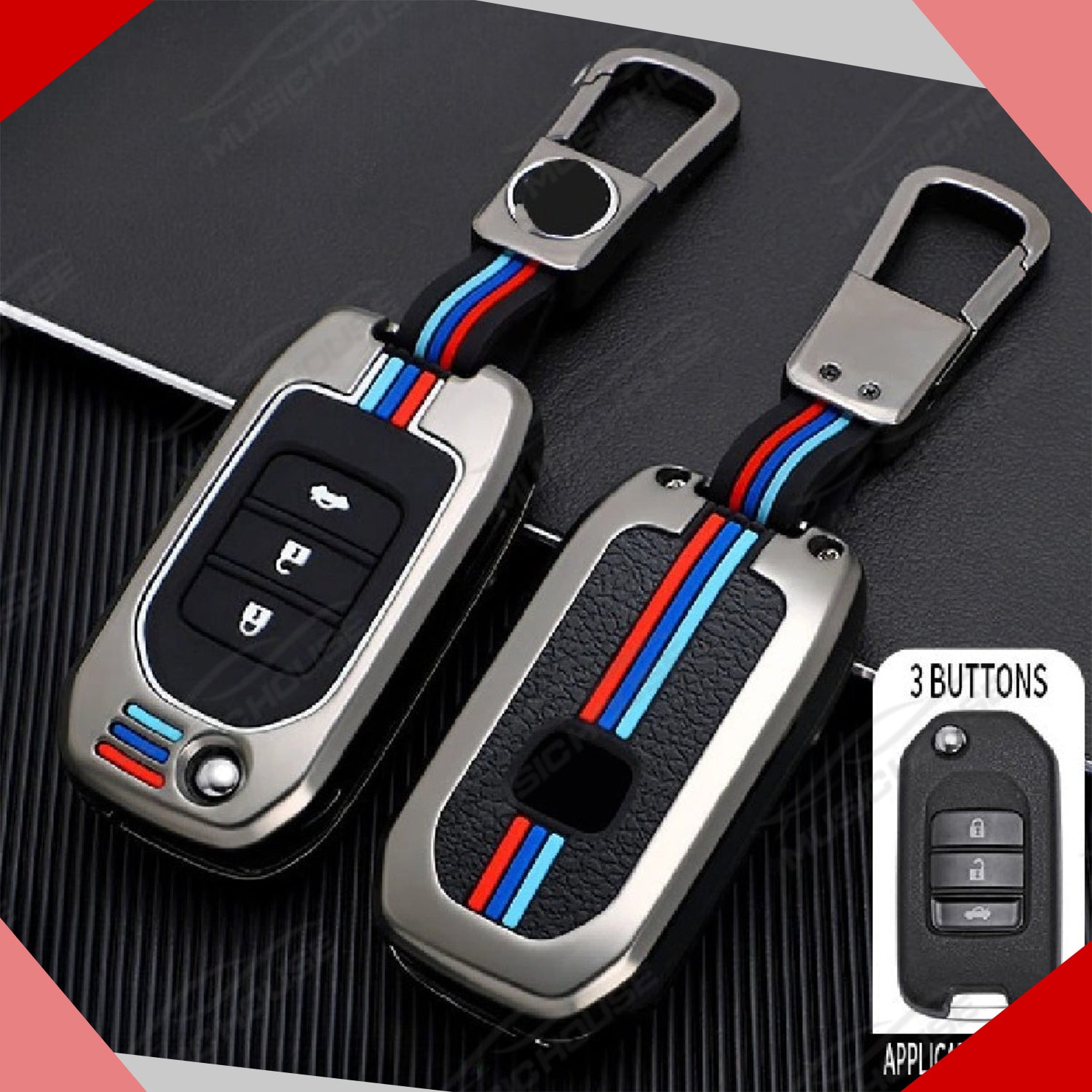 Honda Civic Key Cover With Metal Shell Model 2017-21