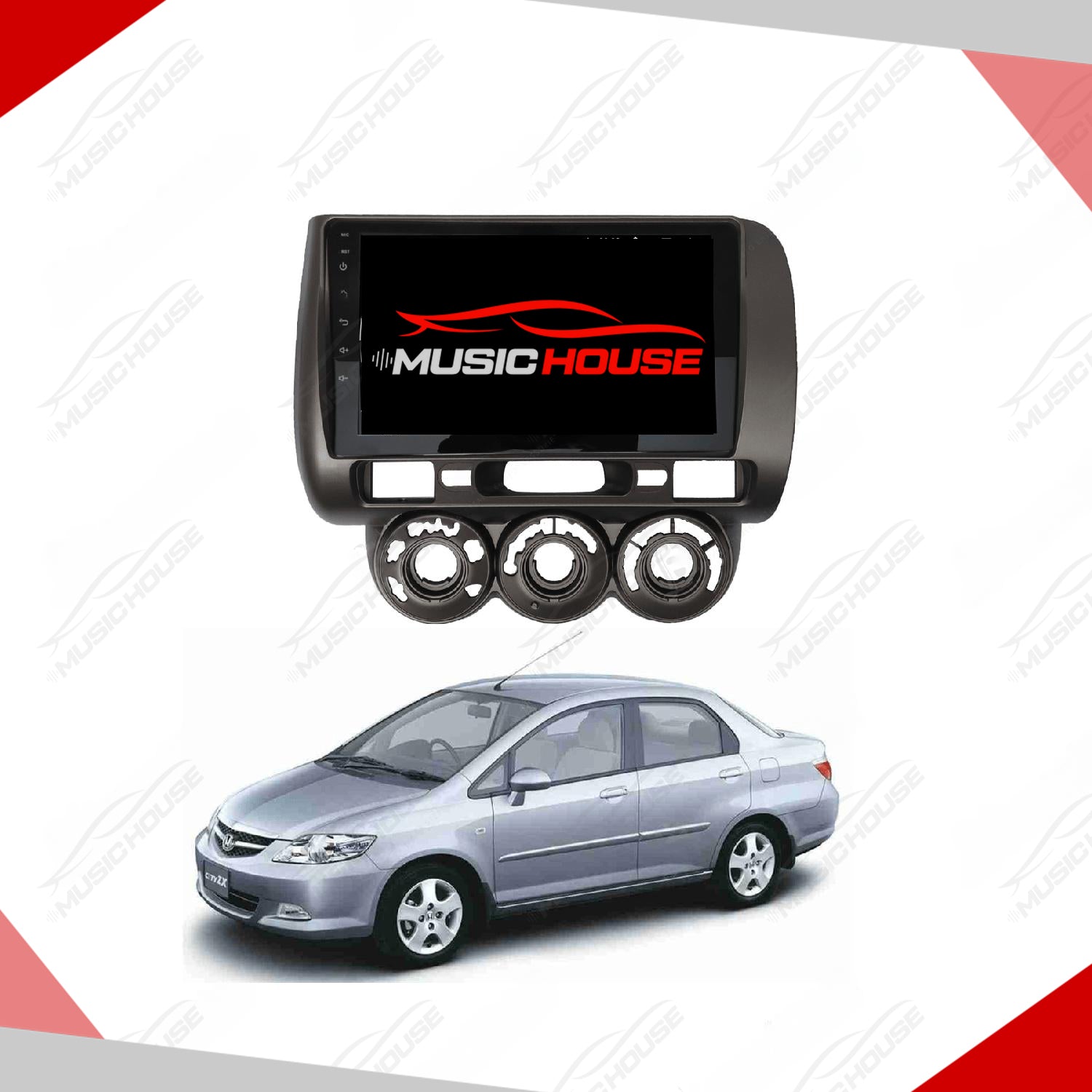 Honda City 2004 to 2008 Android Panel HD Player IPS Display Multimedia System