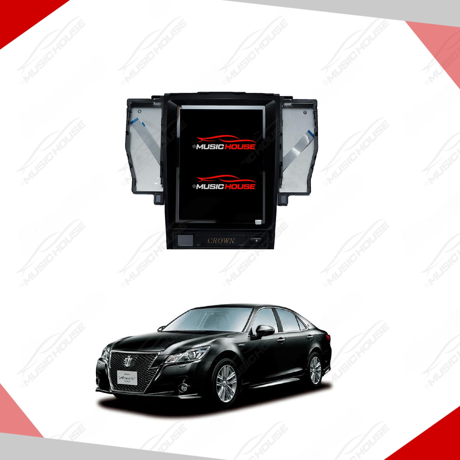 Toyota Crown Tesla LCD multimedia IPS Display Android PX3 -  model 2012