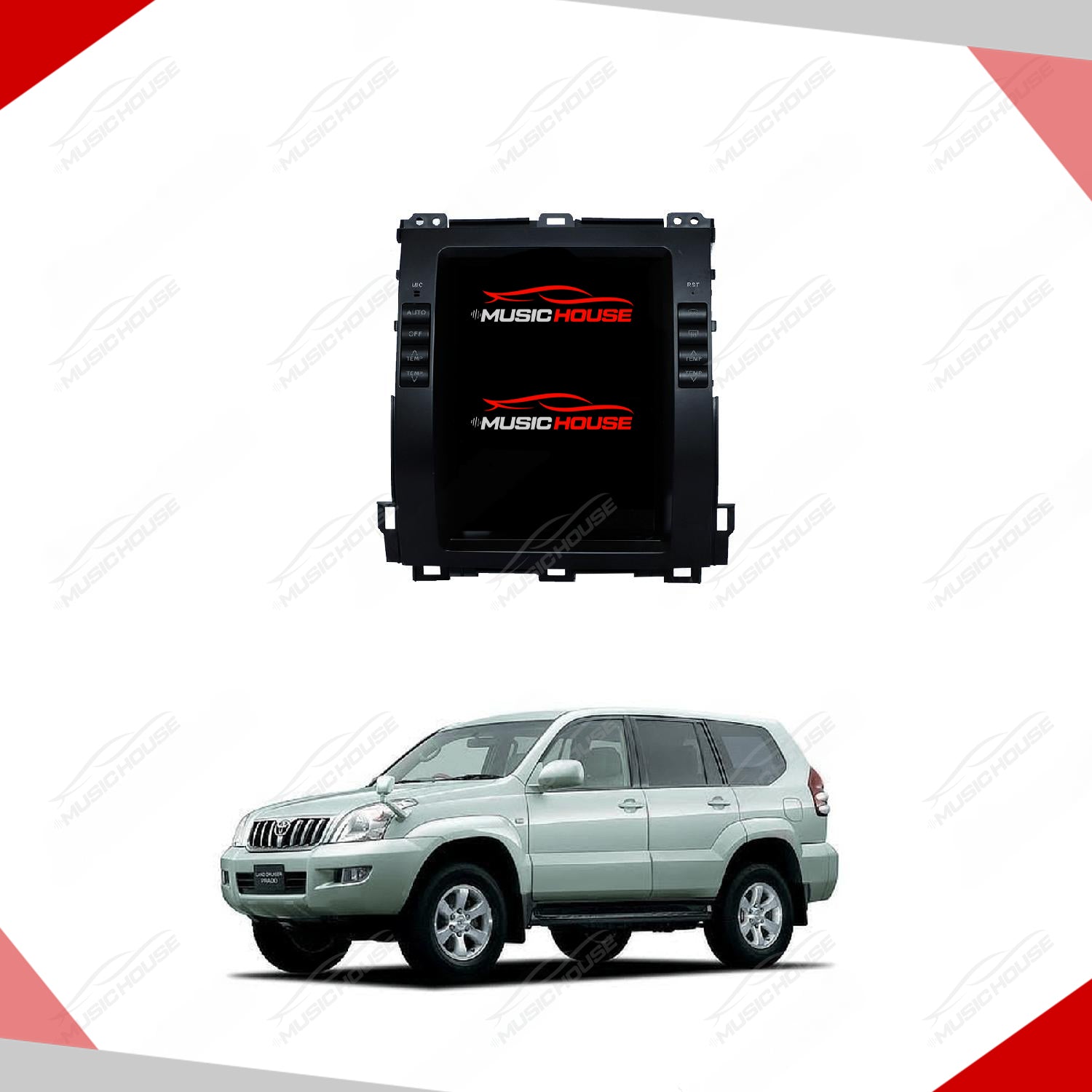 Toyota Prado 2002 to 2009 – Android Tesla LCD Screen IPS Display Multimedia System