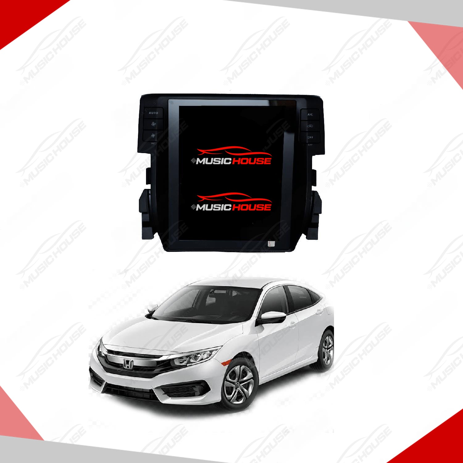 Honda Civic Tesla Lcd model 2016-2018  Android IPS Display  Multimedia Syatem
